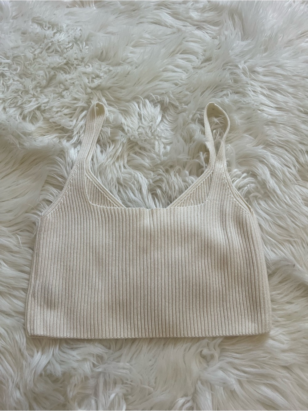 Cider Mushroom Ribbed Knit Button Front Crop Top Size XL - Picture 5 of 6